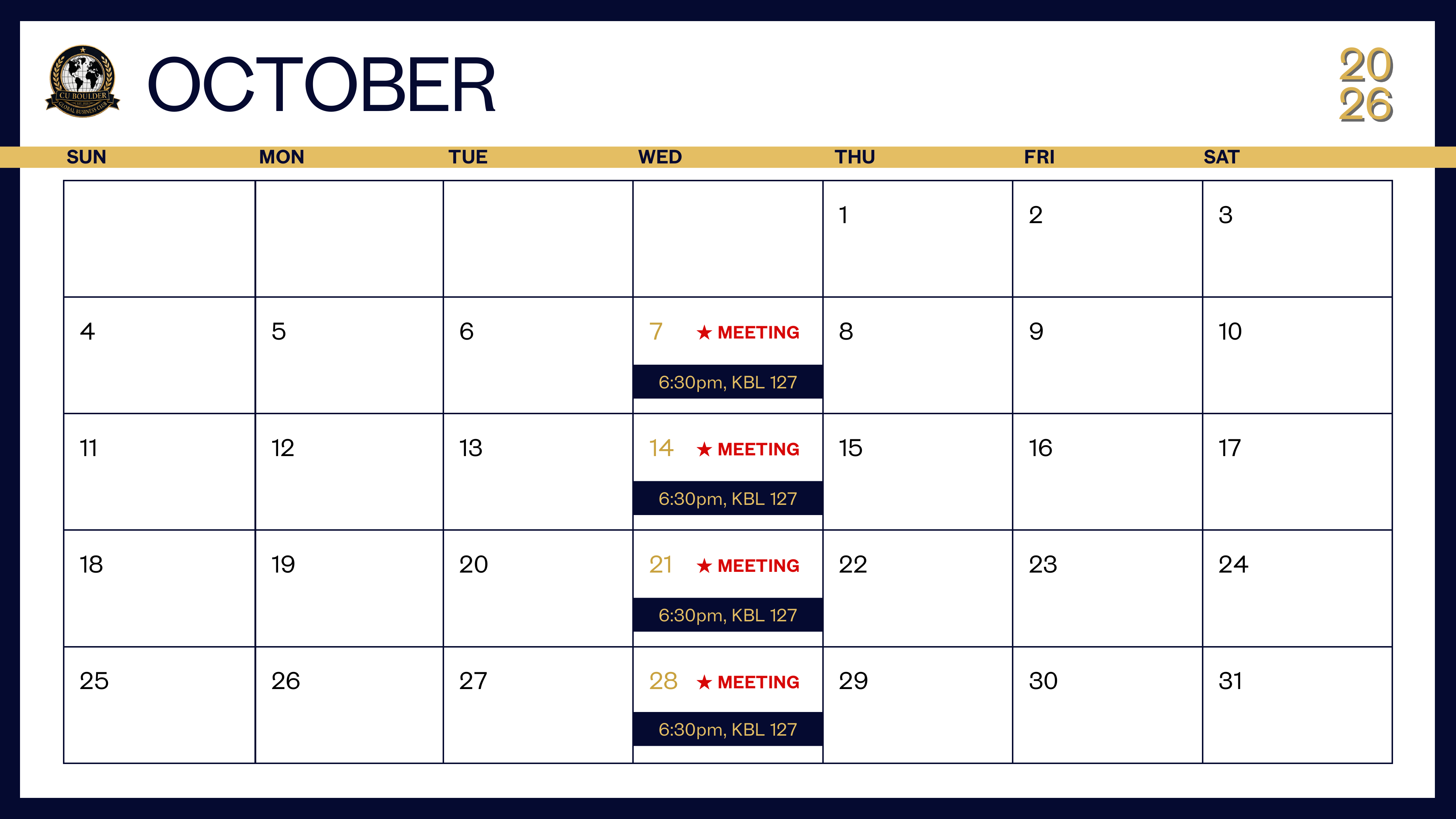 October 2026 calendar